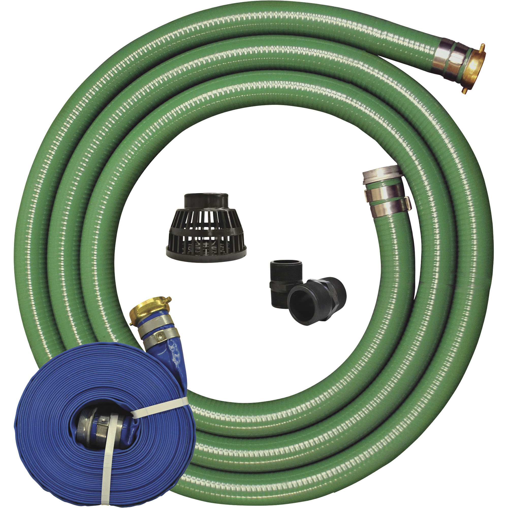 JGB Enterprises Pump Hose Kit, 1 1/2in. Dia., 20ft. Suction Hose, 25ft. Discharge Hose, Model# A007-NTEHOSEKIT-112